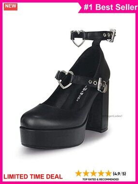 Sexy Platform High Heel Mary Janes Round Toe Buckle Strap Goth Pumps